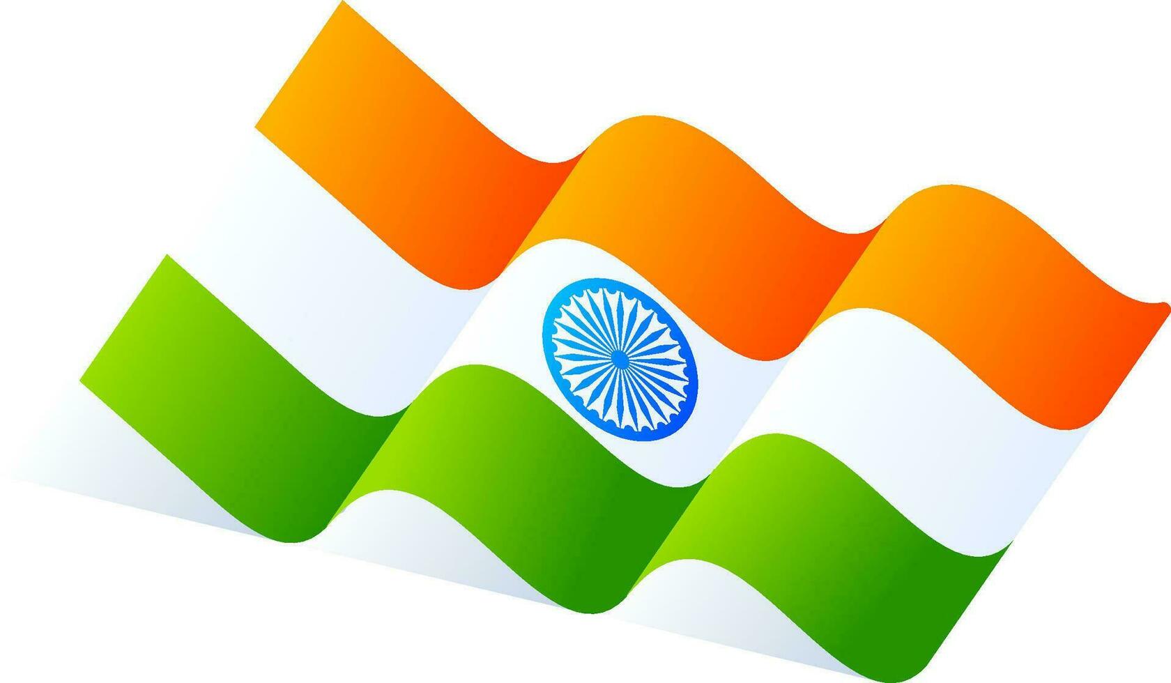 Glossy waving flag of india. vector