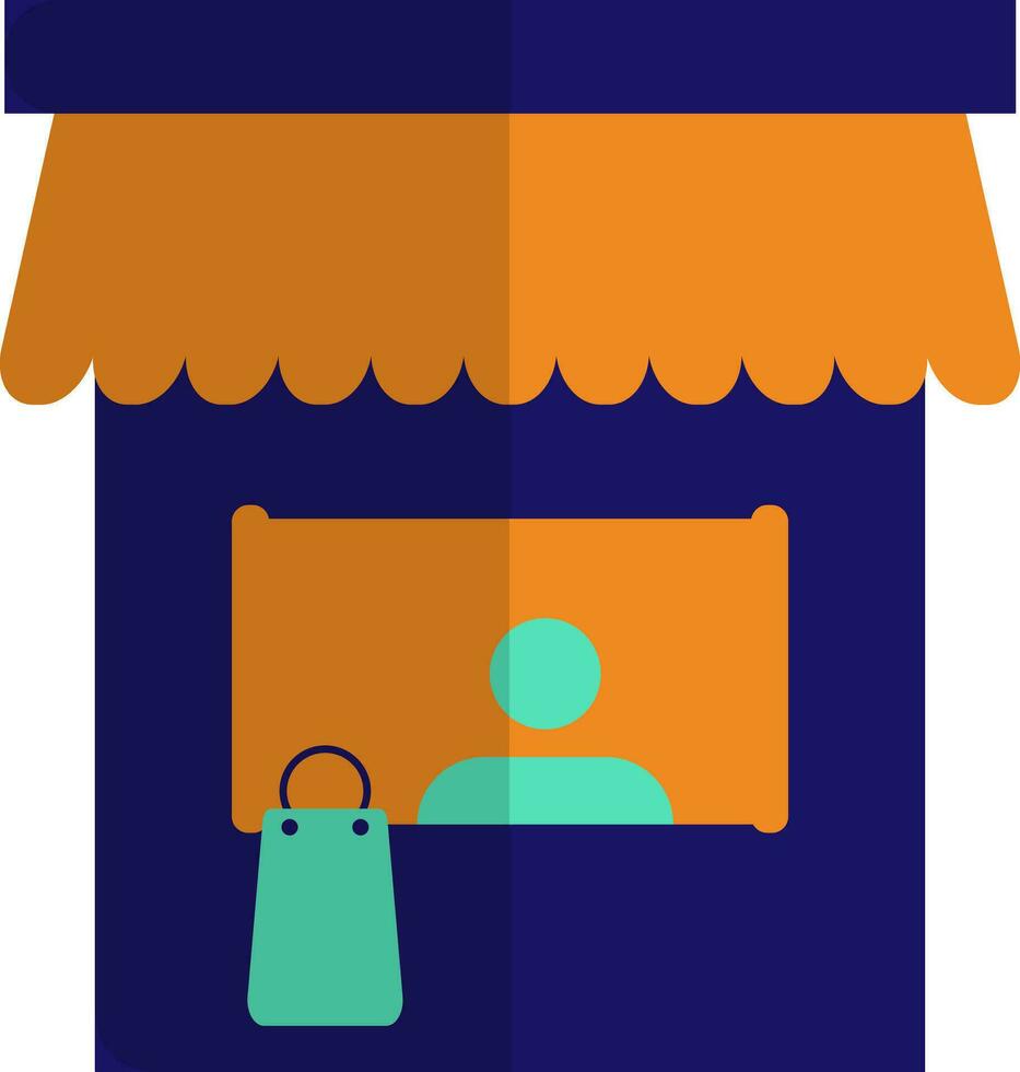 Shopping store in flat style. vector