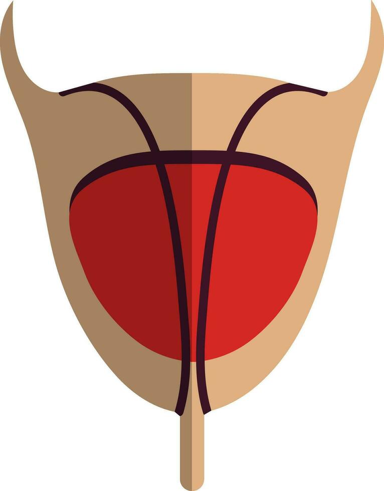 Human bladder icon in color with half shadow. vector