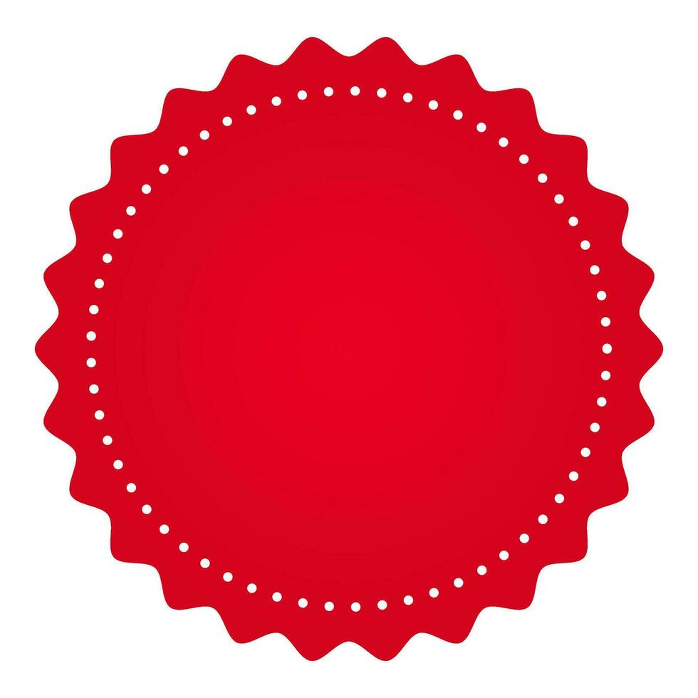 Red Empty Circle Label Or Tag On White Background. vector