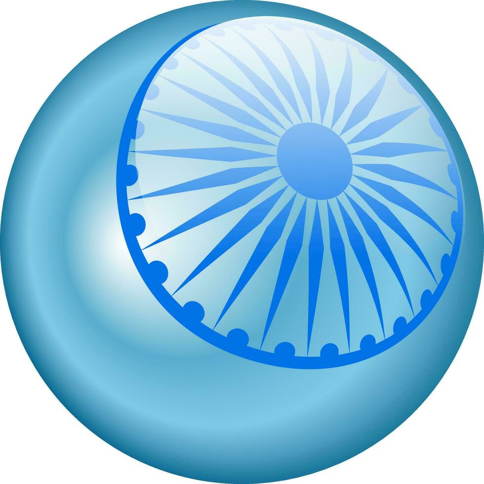 3D sphere with Ashoka Wheel. vector