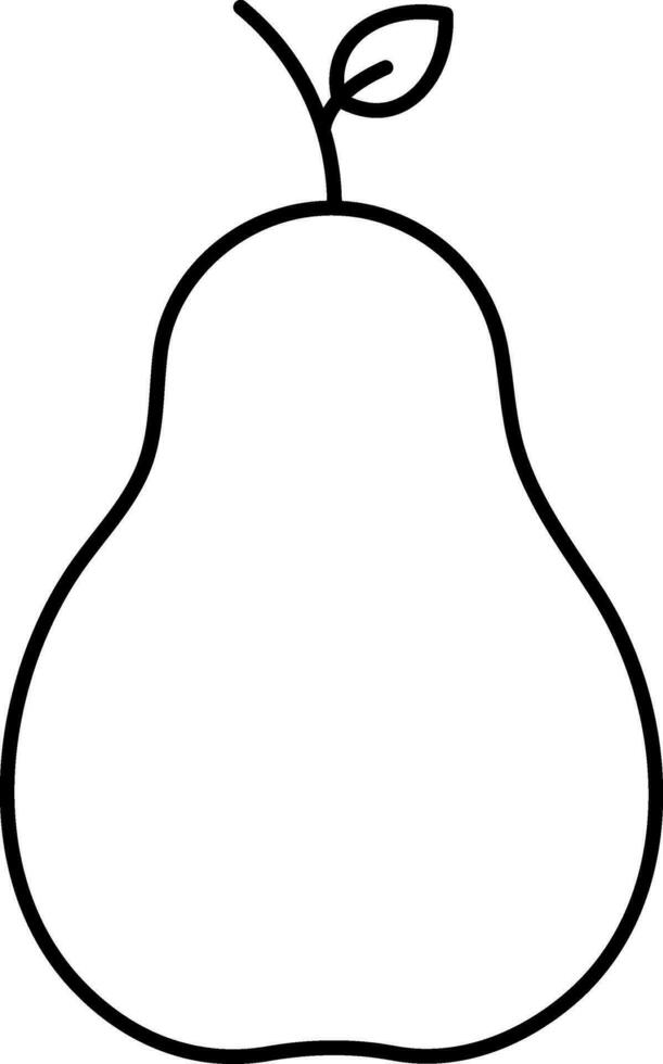 Isolated Pear Icon In Black Thin Line Art. vector