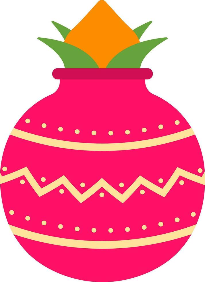 Flat Style Worship Pot Pink Icon. vector