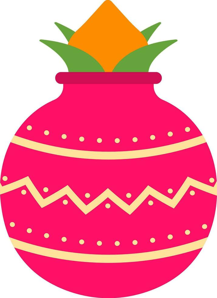 Flat Style Worship Pot Pink Icon. vector