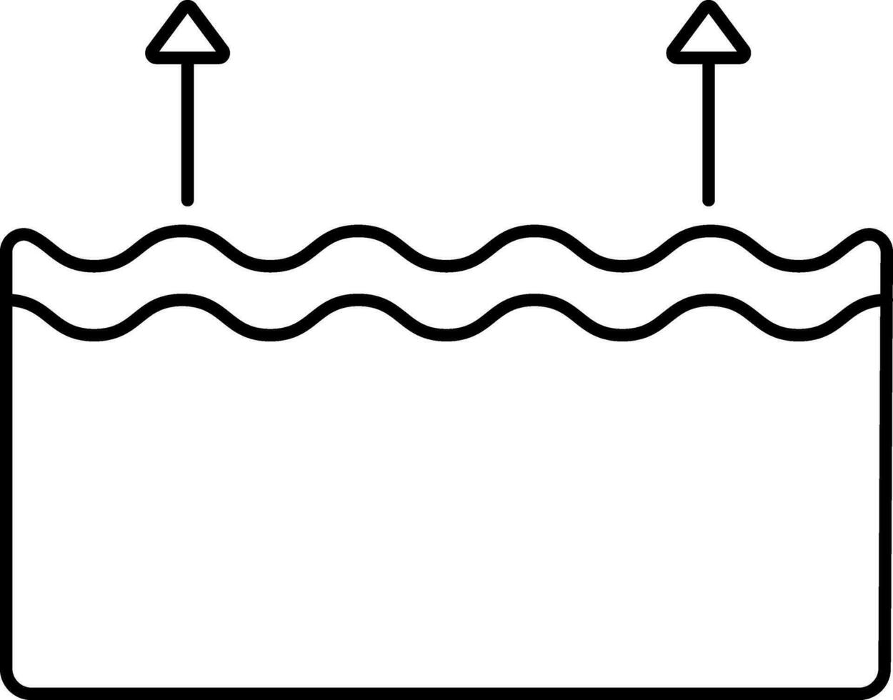 agua nivel incrementar con flecha icono en lineal estilo. vector