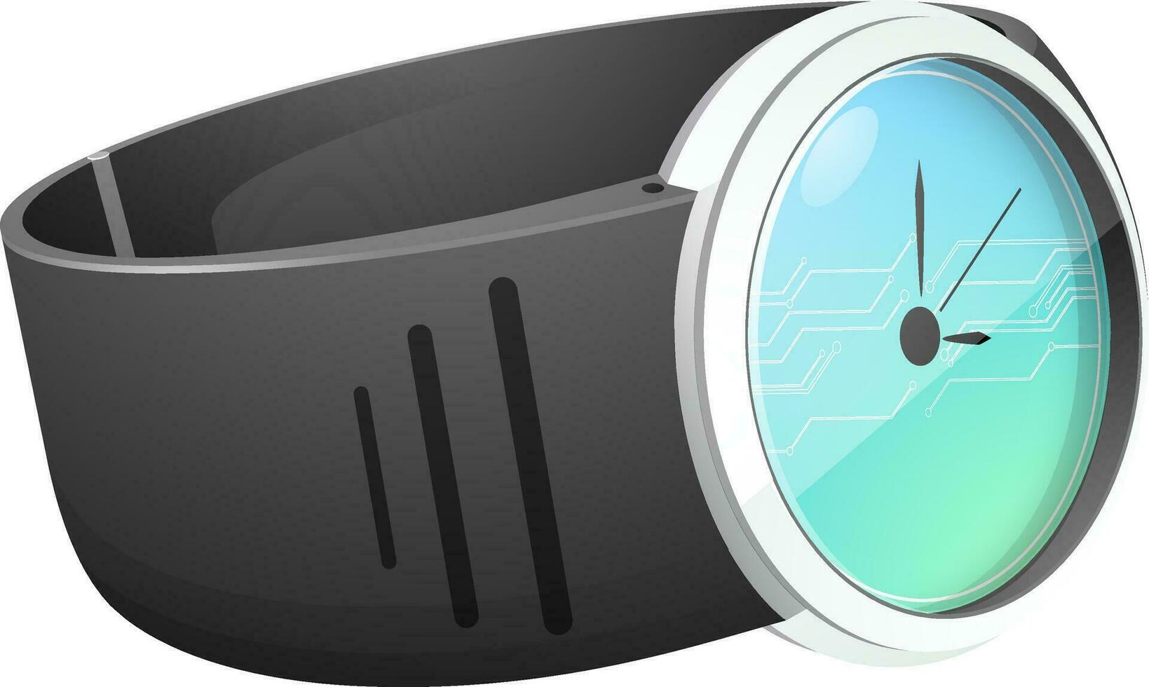 3D illustration of wrist watch. vector