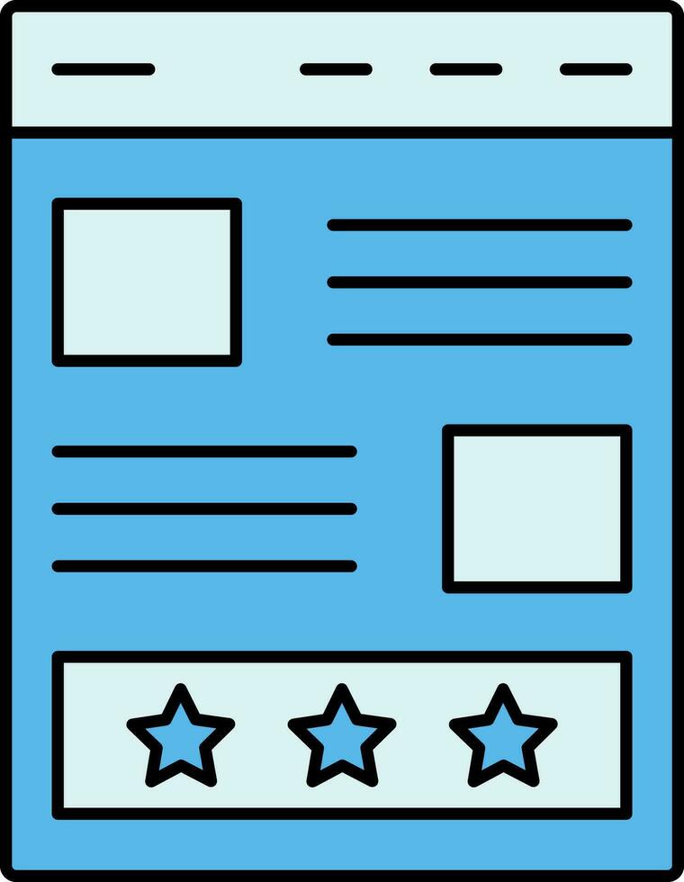 Website Rating Icon In Blue Color. vector