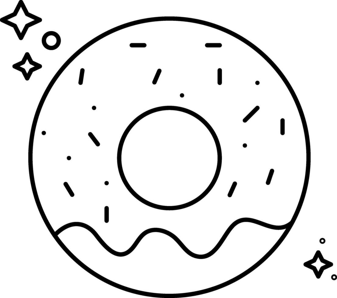 Isolated Donut Linear Icon Or Symbol. vector