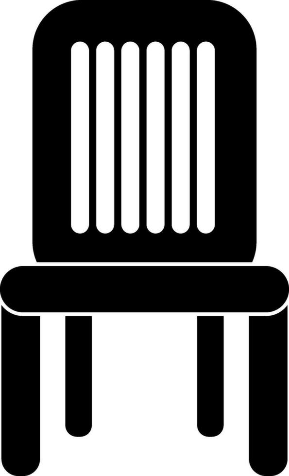 Glyph style of chair icon for sitting in isolated. vector