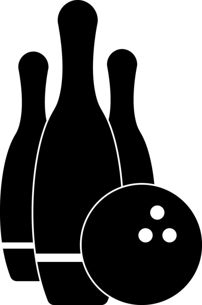 Bowling ball and black pins. vector