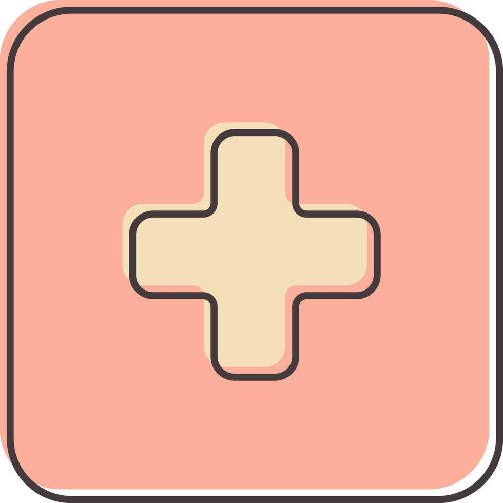 médico botón icono en rosado color. vector