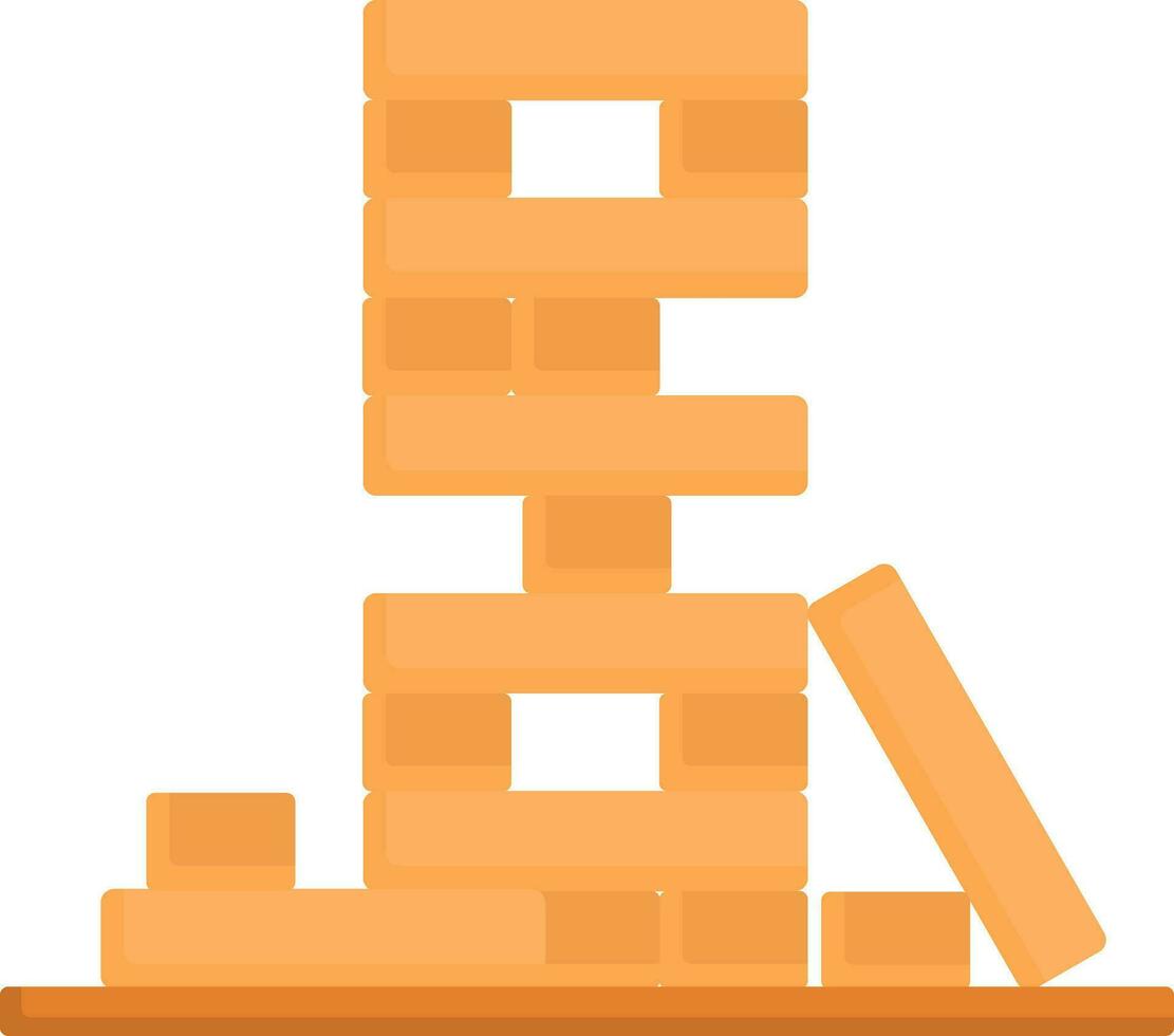 Building Block Icon In Orange Color. vector