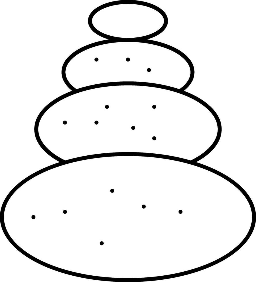 Illustration Of Spa Stack Stone Icon In Thin Line Art. vector
