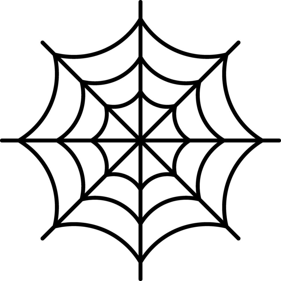 Line Art Illustration Of Cobweb Icon. vector
