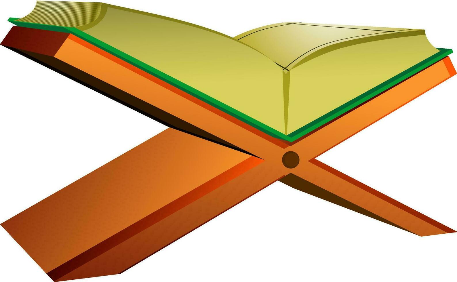 Illustration of holy book on book stand or rehal. vector