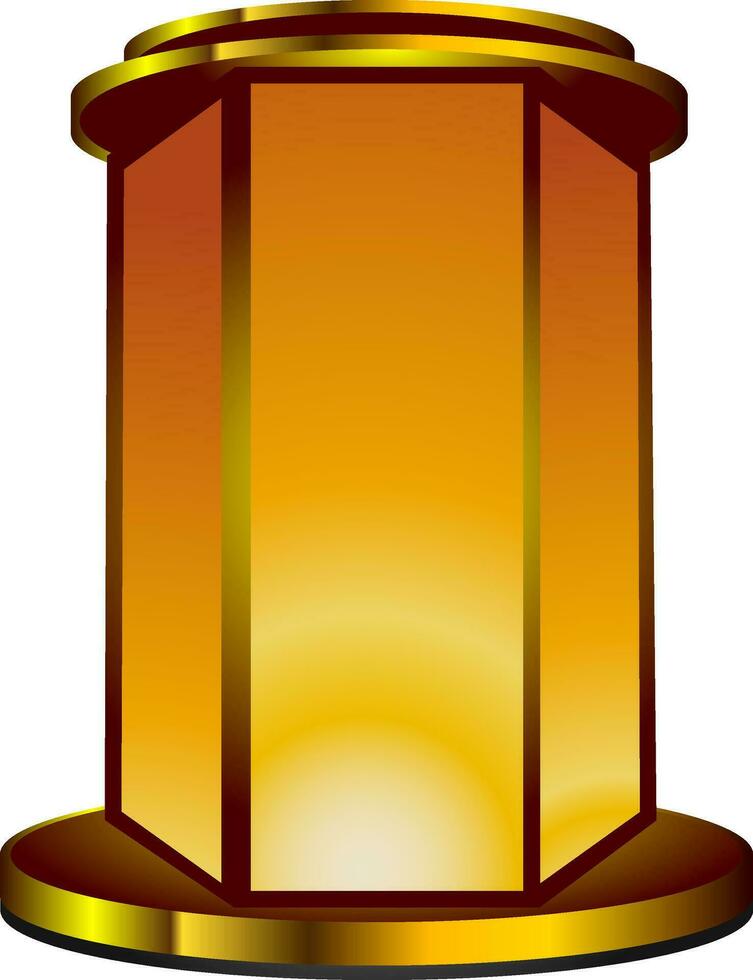 Retro illustration of illuminated lamp in brown and yellow color. vector