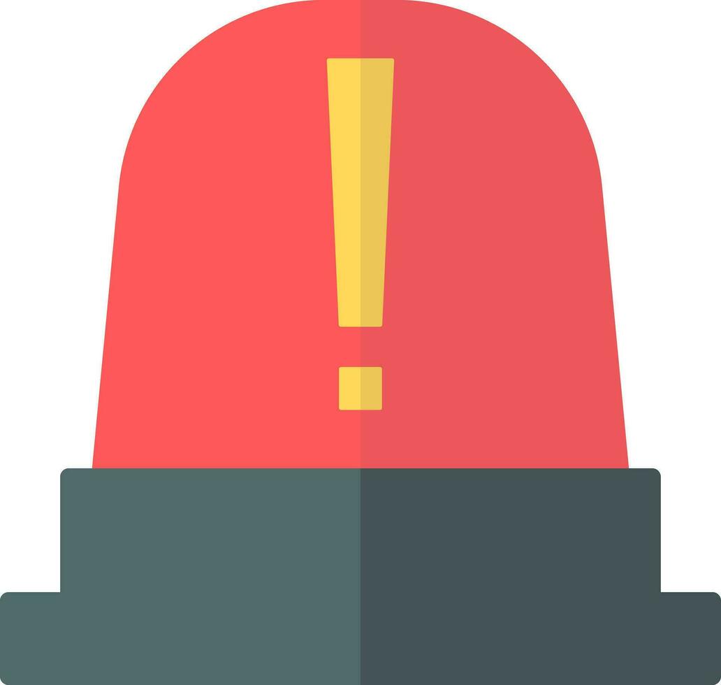 Warning siren icon in flat style. vector