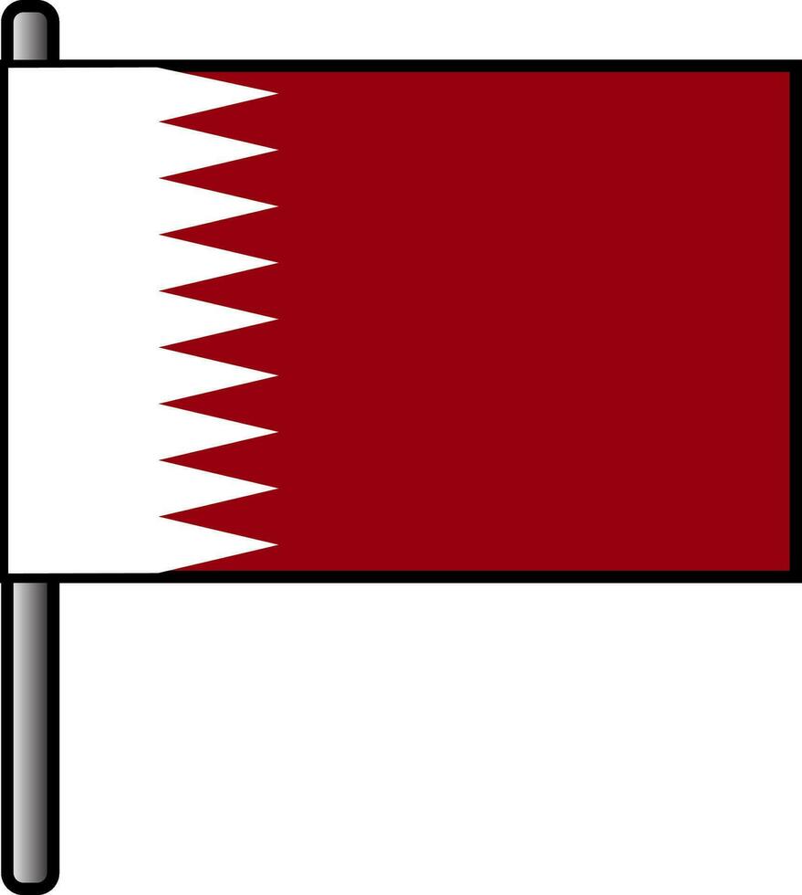 Katar bandera icono en plano estilo. vector