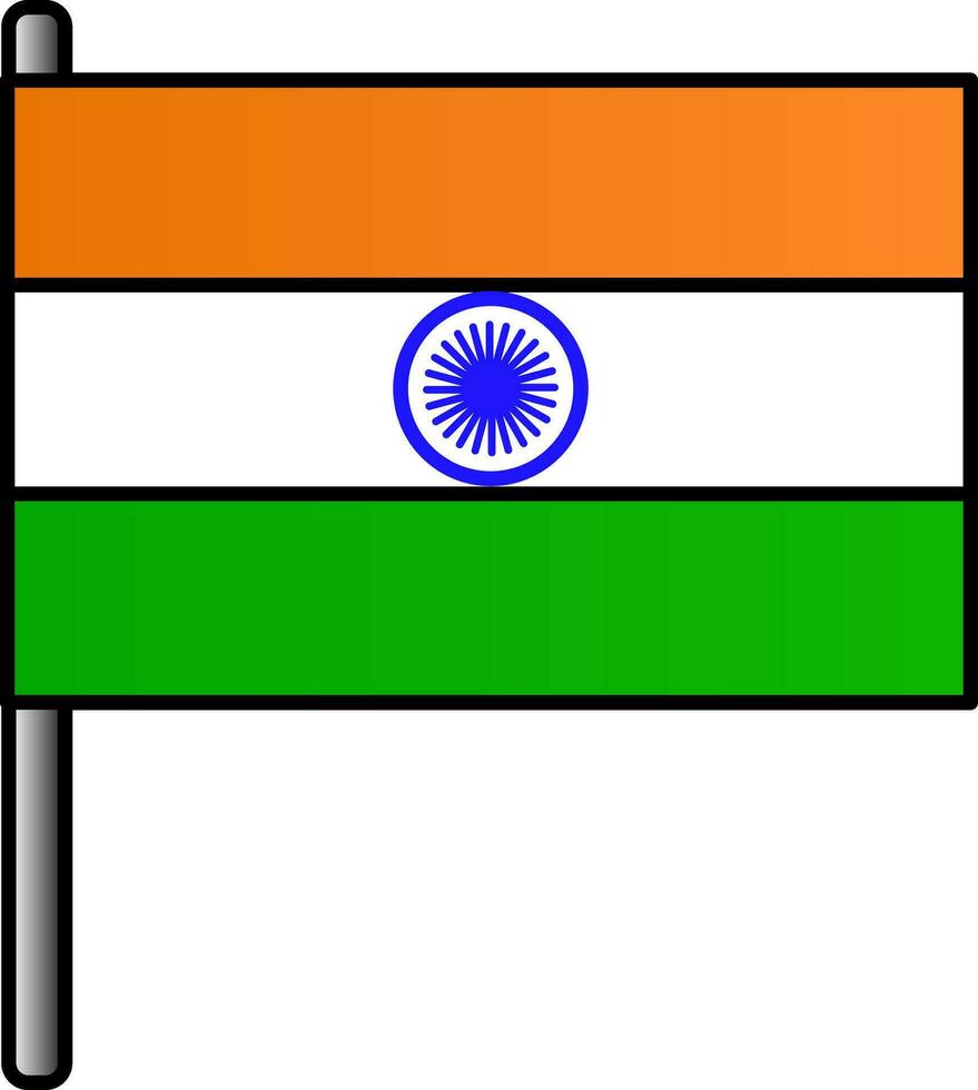 India Flag Icon In Flat Style. vector