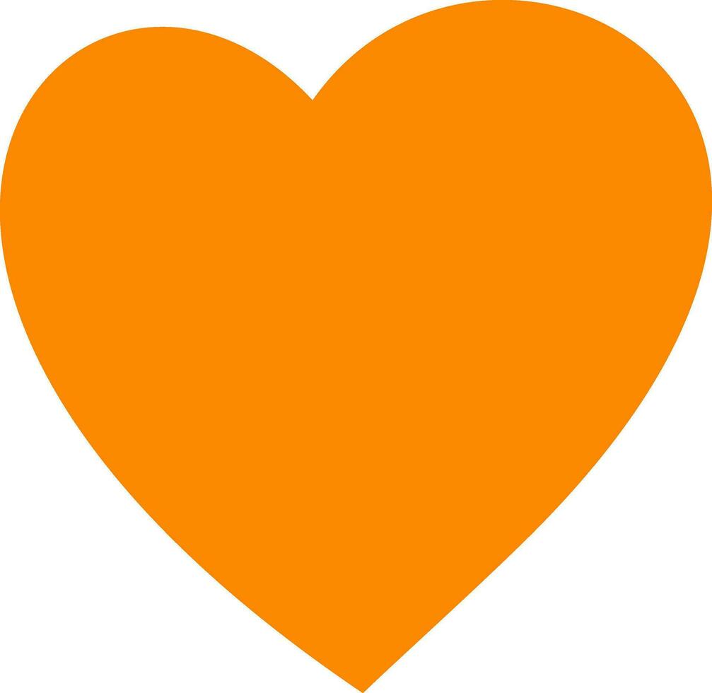 corazón en naranja color. vector