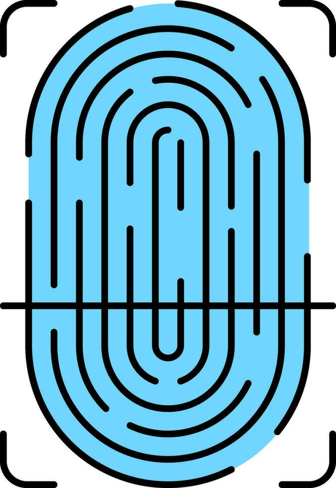 Scan Fingerprint Blue Icon Or Symbol. vector