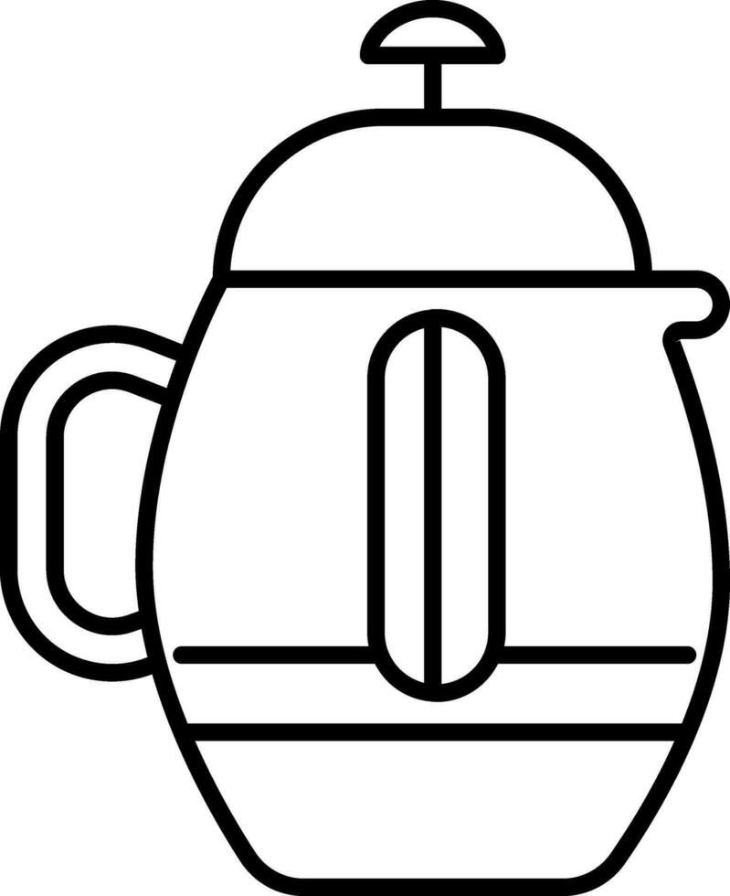 Illustration of Kettle Icon In Thin Line Art. vector