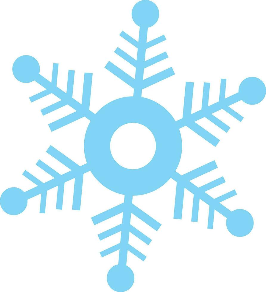 Isolated snowflake in skyblue color. vector