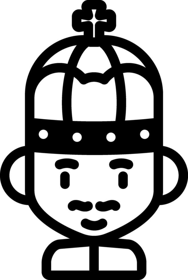 King Icon In Black Line Art. vector