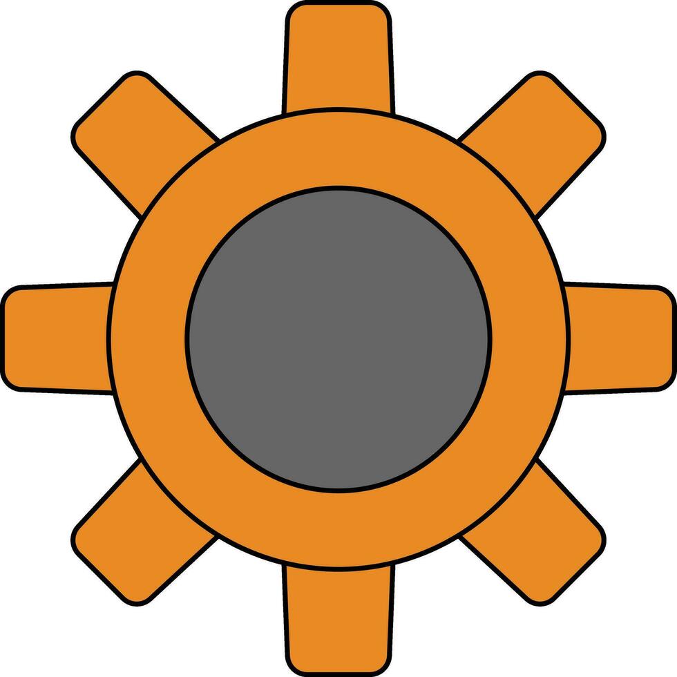 Gear in orange and grey color. vector