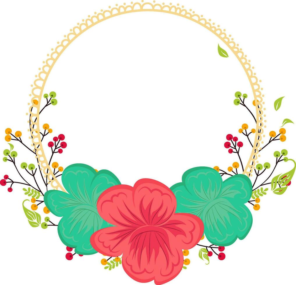 Beautiful flowers decorated frame design. vector