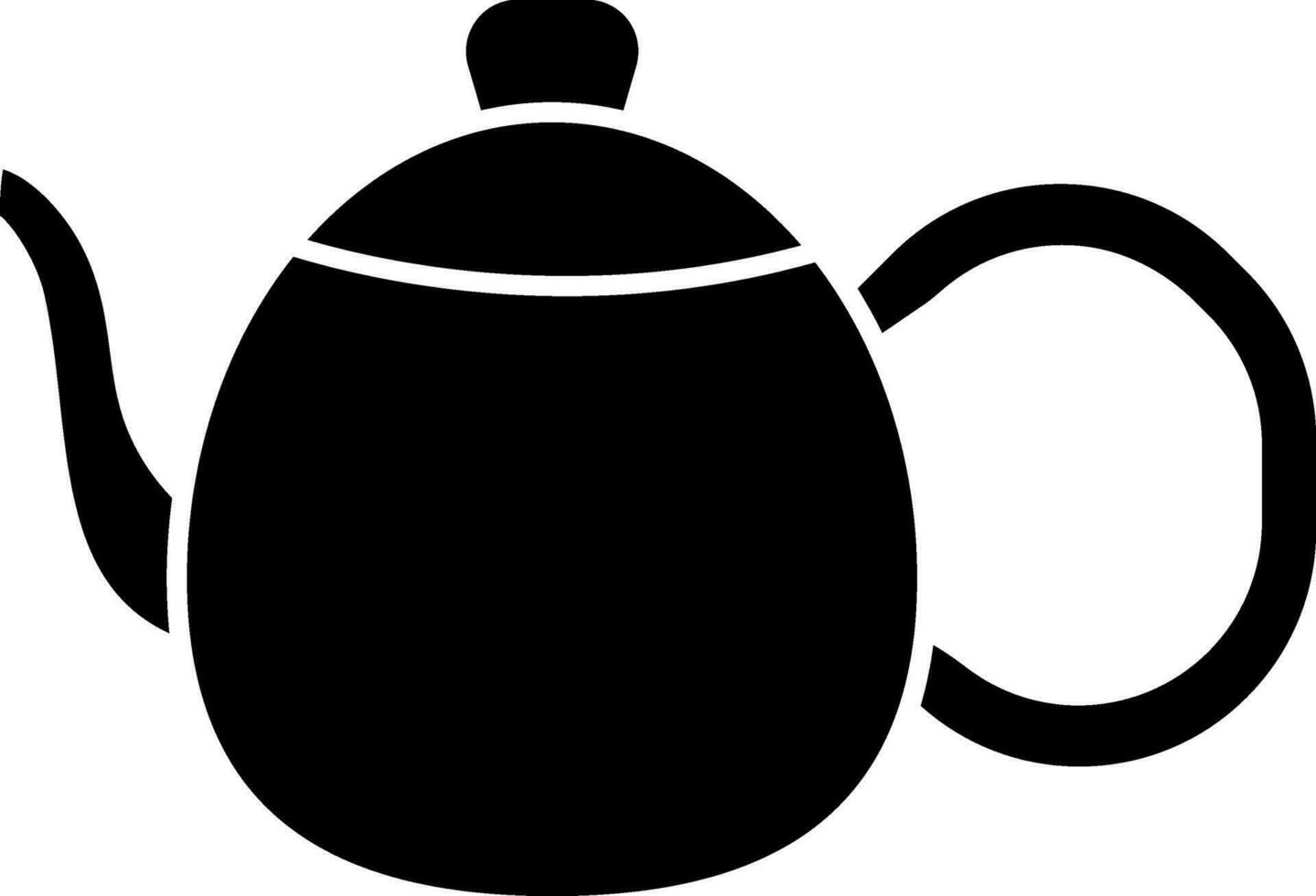 Flat Style kettle Icon In Thin Line Art. vector