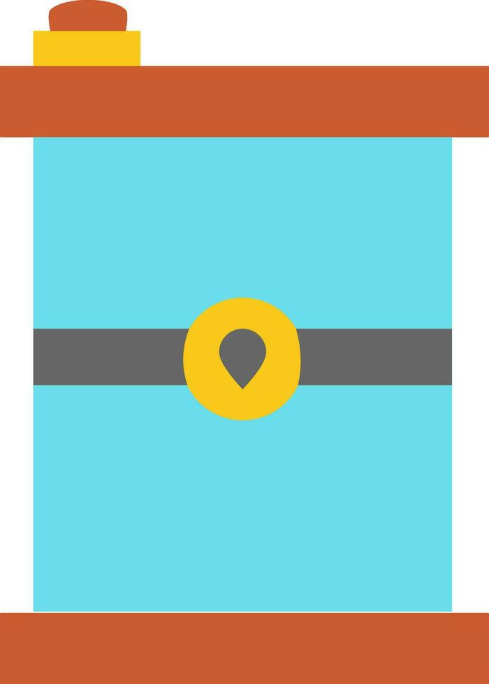 Blue oil can in flat style. vector