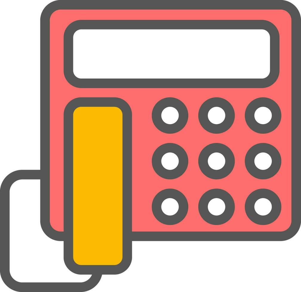 Illustration of Telephone icon in flat style. vector