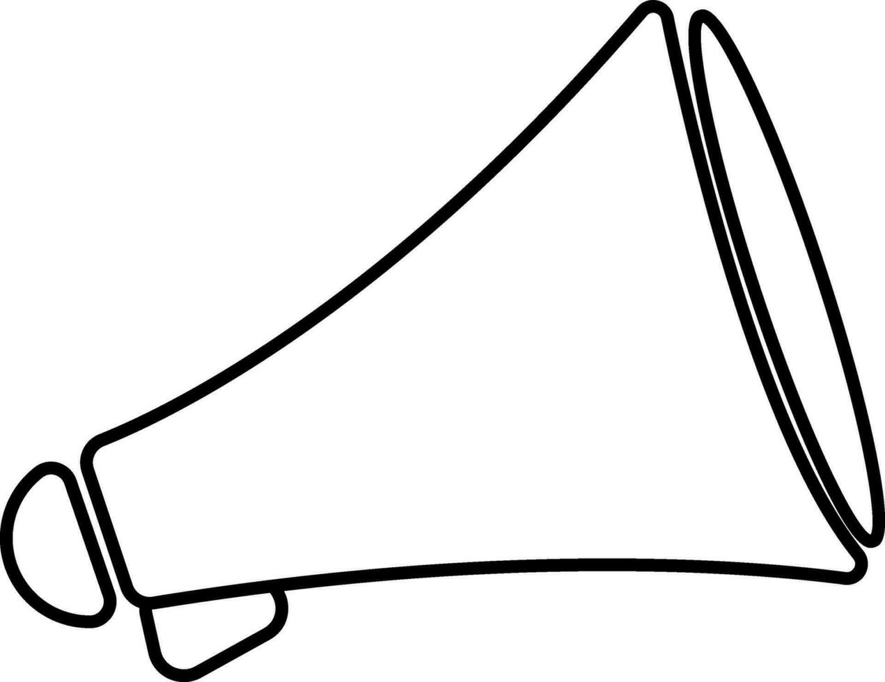 Thin line icon of megaphone in flat style. vector