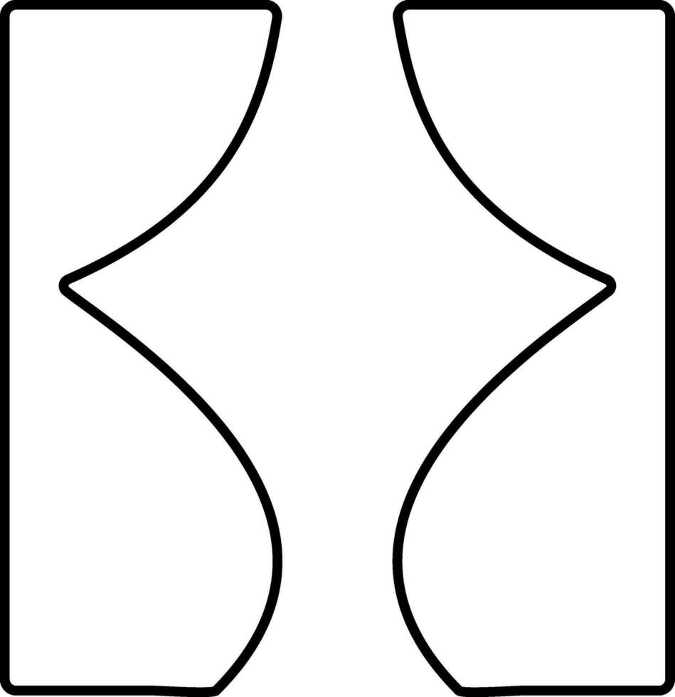 Thin line icon of Theater Curtains in flat style. vector