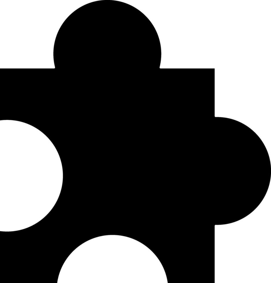 Puzzle icon in silhouette for playing concept. vector