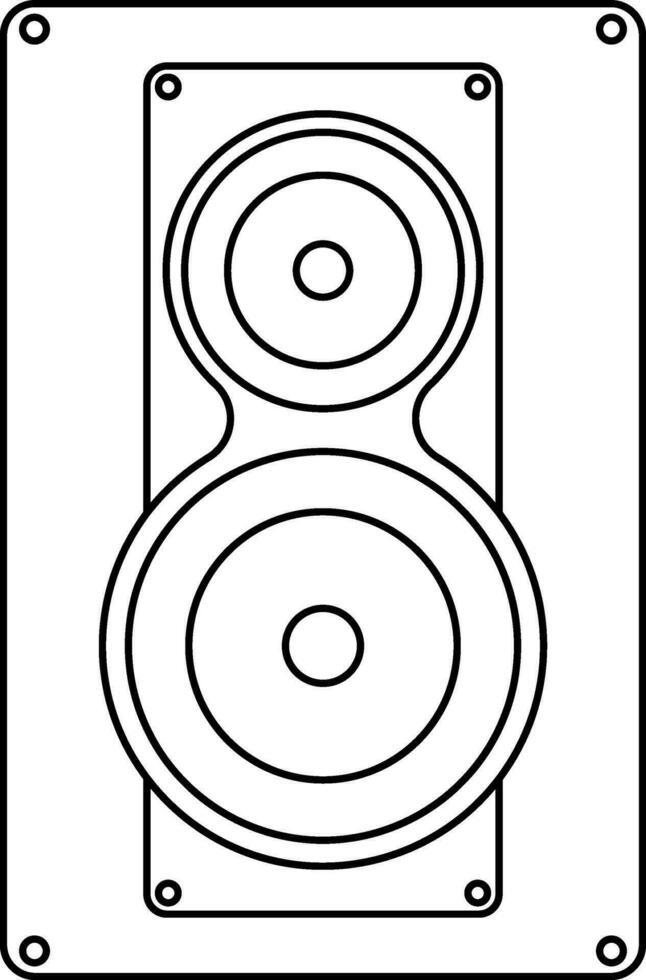Set of two speaker in wooden body. vector
