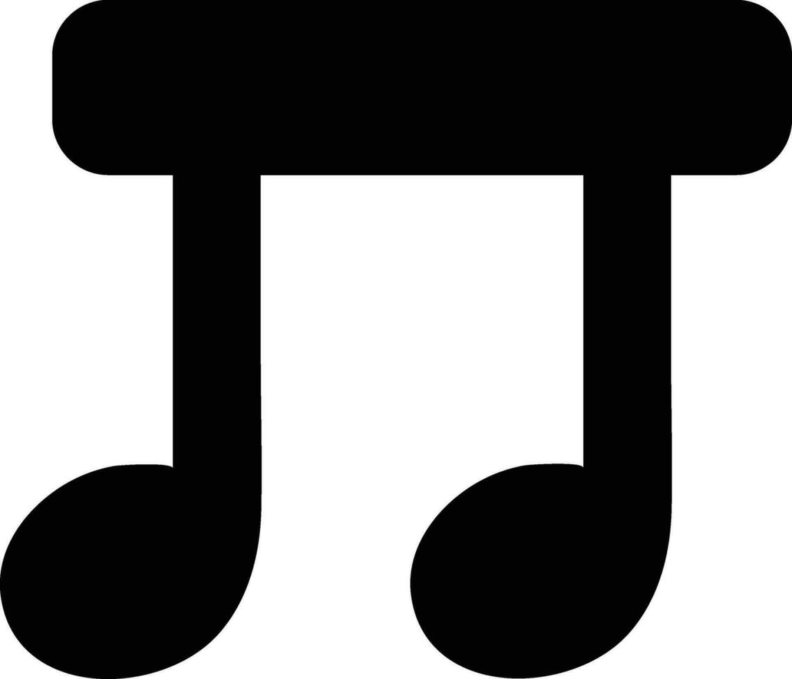 Silhouette of isolated music note. vector