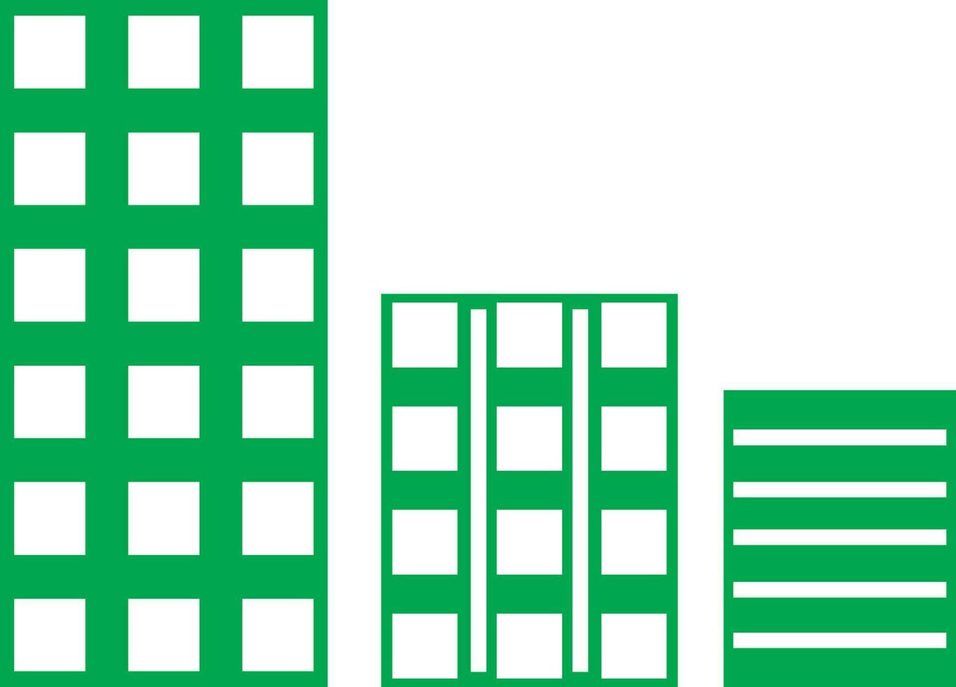 verde y blanco edificio. vector