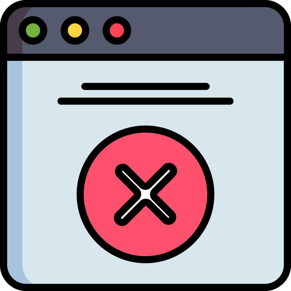 Vector illustration of Close or Delete Web page icon.