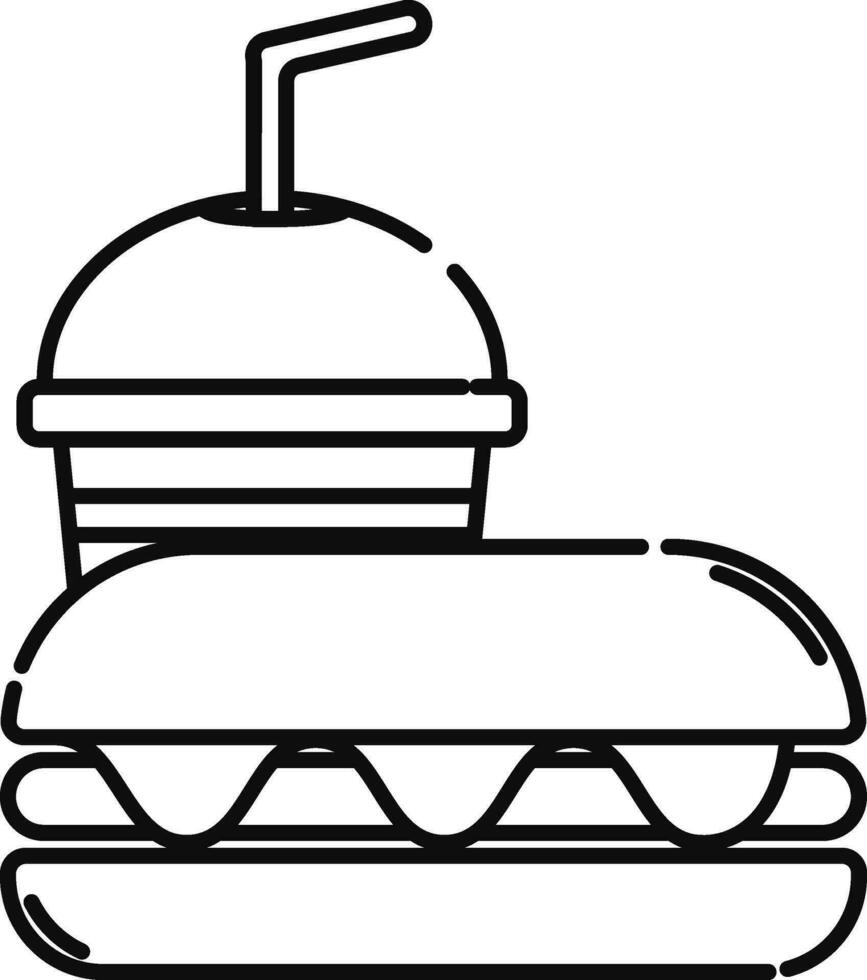 Illustration of fast food icon in line art. vector