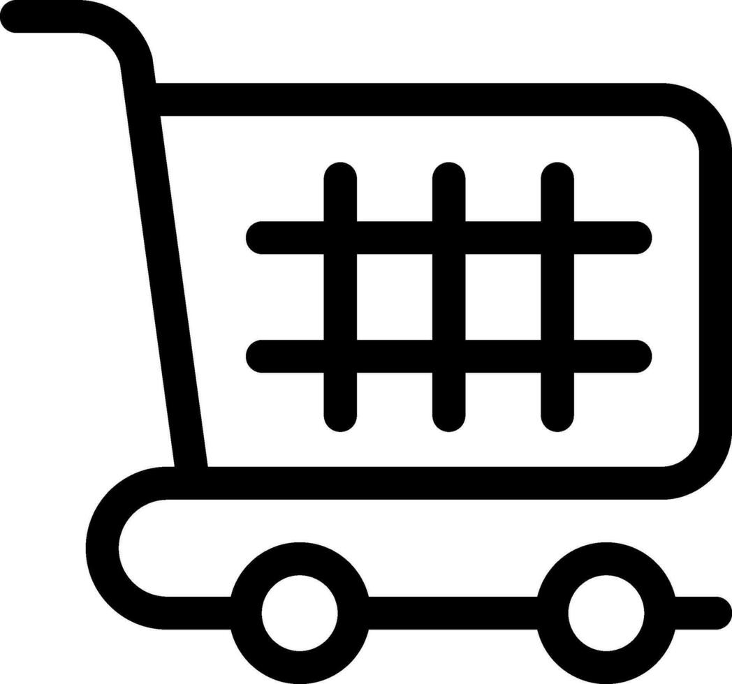 Thin line illustration of shopping cart icon. vector