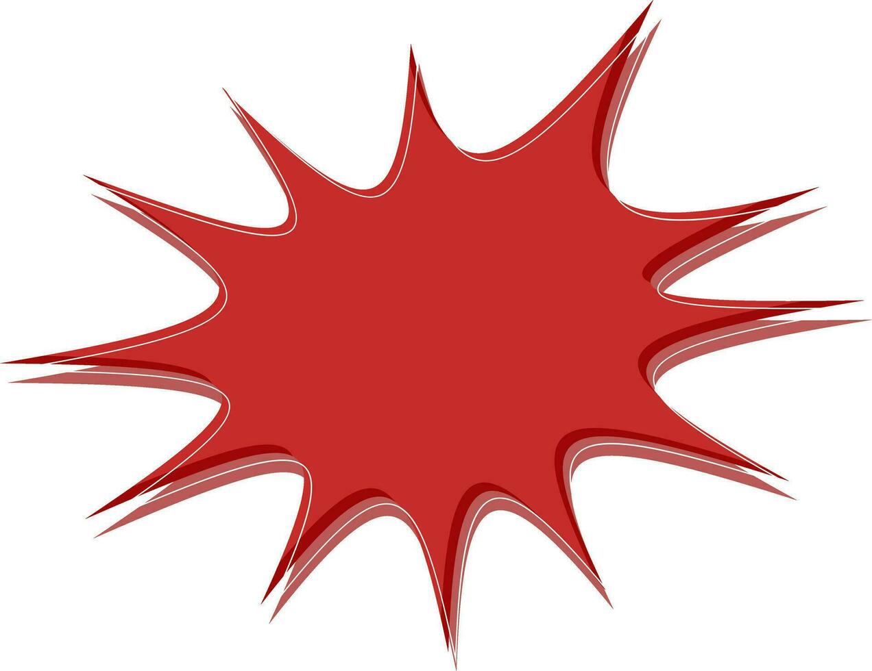 Comic explosion sticker in red color. vector