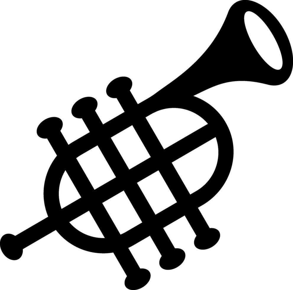 Wind Instrument, Trumpet sign or symbol. vector