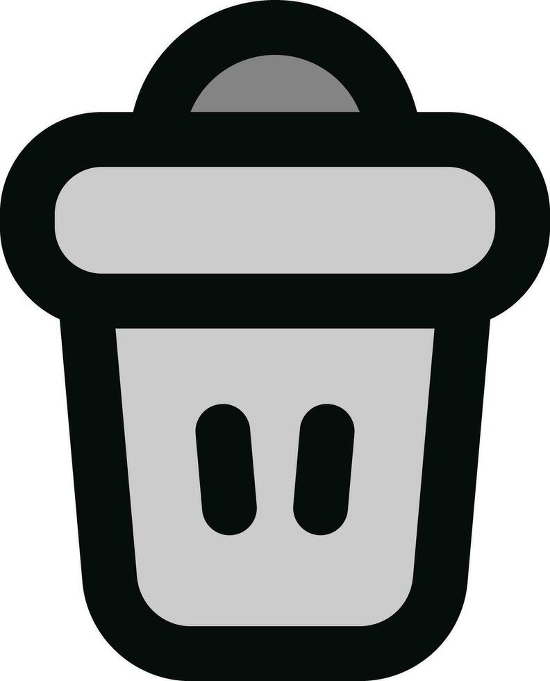 Recycling Bin icon in gray and black color. vector