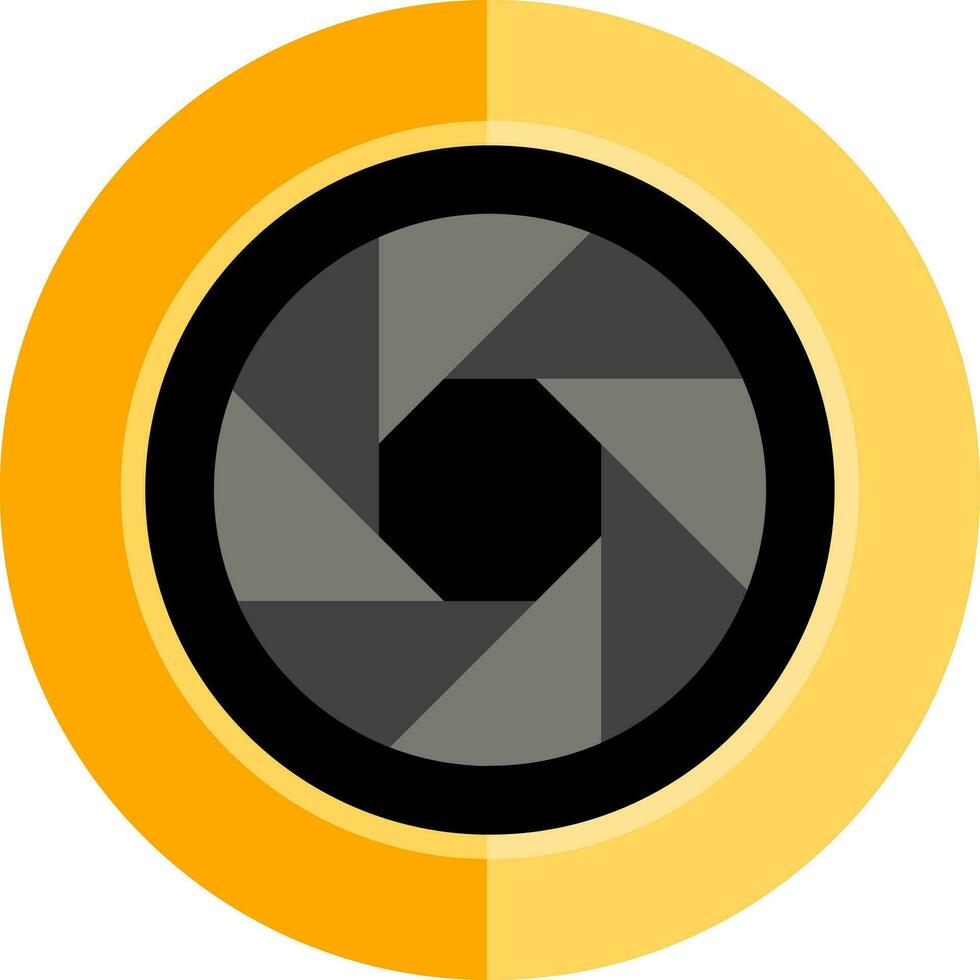 Beautiful camera shutter icon in flat style. vector