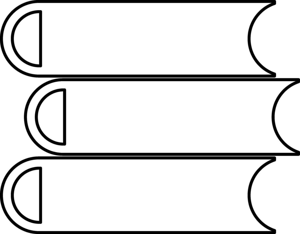 Black line art illustration of stack books. vector