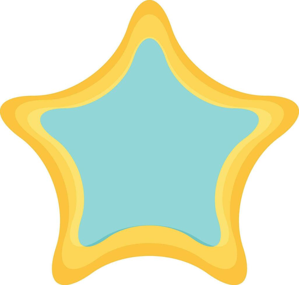 Illustraition of blue star with yellow border. vector
