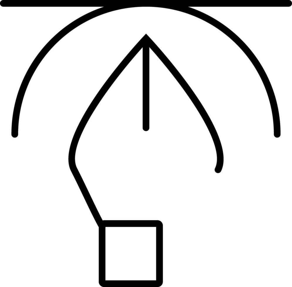 Pen tool icon in line art. vector