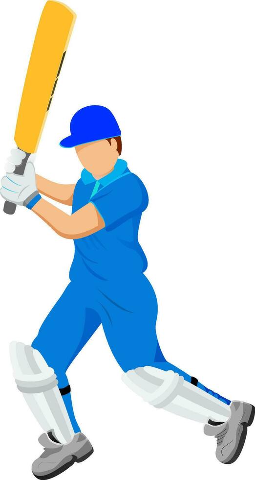 Cricket Batsman ready to beat of ball. vector
